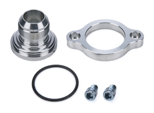 Water Neck - Straight - 20 AN Male - O-Ring / Hardware Included - Aluminum - Clear Anodized - Chevy V8 - Each