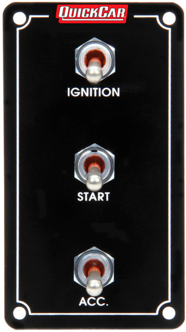 Switch Panel - Extreme - Dash Mount - 2.5 x 4.625 in - 2 Toggles / 1 Momentary Toggle - Black - Each