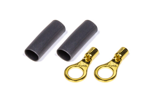 Ring Terminal - Power Rings - Heat Shrink Included - 22-16 Gauge Wire - Number 10 Hole - Copper - Pair