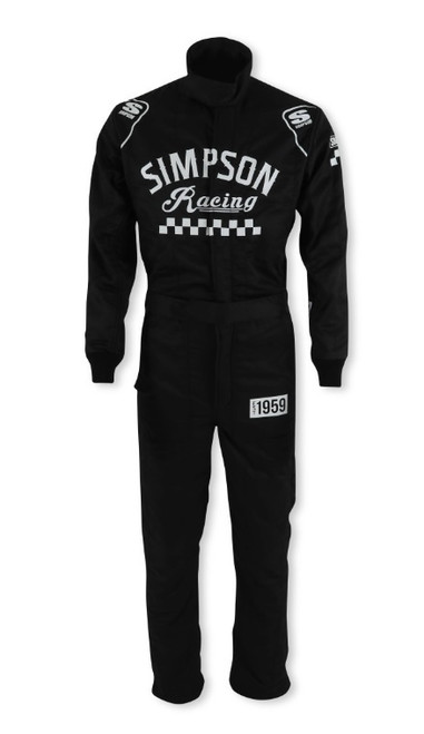Driving Suit - Checkers Classic - 1-Piece - SFI 3.2A/5 - Double Layer - Black - X-Large - Each