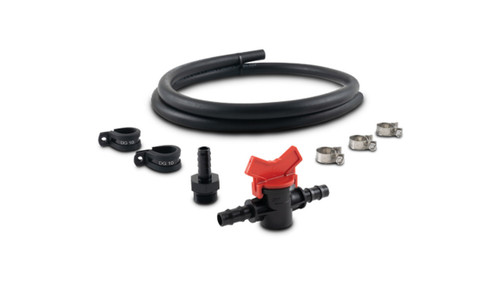 Catch Can Drain Kit - Ball Valve - 3/8 in Hose - Fittings / Hardware Included - Plastic - Black - Kit