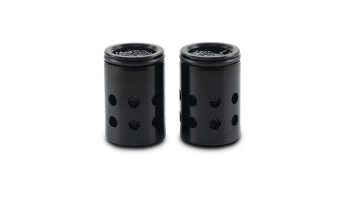 Catch Can Filter - Barrel Style - 12 AN O-Ring - Mesh - Aluminum - Black Anodized - Pair