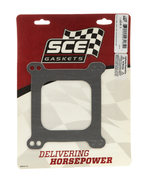 Carburetor Base Plate Gasket - 4-Barrel - Open - 0.063 in Thick - Composite - Square Bore - Each