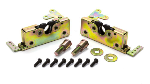 Door Latch - Large Bear Claw - Manual Locking - Hardware / Strikers Included - Steel - Cadmium - Pair