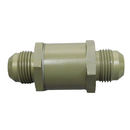 Check Valve - Flapper - 12 AN Male Inlet - 12 AN Male Outlet - 1200 PSI Max - Aluminum - Green Anodized - Each