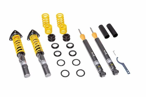 Coil-Over Conversion Kit - GTS - Twintube - Single Adjustable - Steel - Gray Powder Coat - Volkswagen Golf 2015-24 - Kit