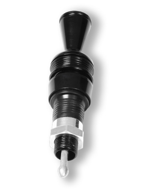 Transmission Dipstick Fitting - Anchor-Tight - Bottom - Aluminum - Black Ceramic - Lokar Locking Transmission Dipsticks - Powerglide - Kit