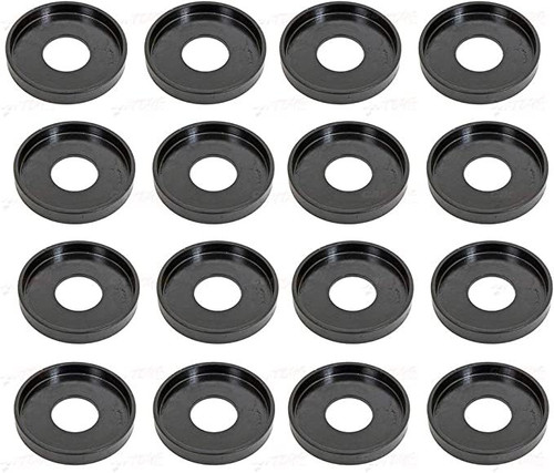 Valve Spring Locator - Outside - 0.035 in Thick - 1.240 in OD - 0.577 in ID - Steel - Black Oxide - Set of 16