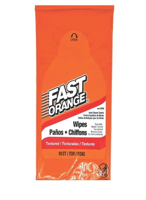 Cleaning Wipes - Fast Orange - Citrus Scent - Premoistened - Towelettes - Set of 10