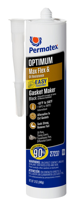 Sealant - Max Flex and Oil Resistance - Black RTV - Silicone - 12 oz Cartridge - Each