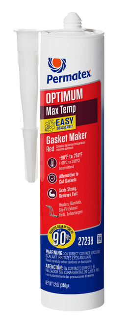 Sealant - Optimum Max Temp - Red RTV - Silicone - 12 oz Cartridge - Each