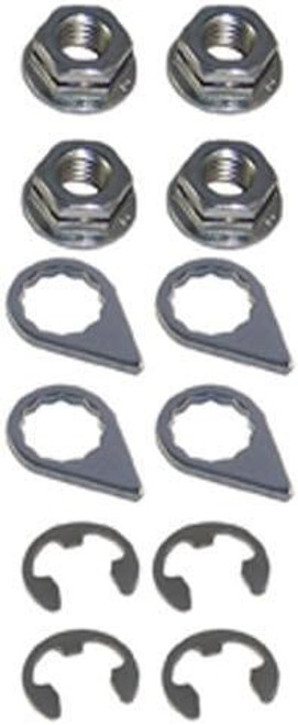 Nut - Locking - 10 mm x 1.25 Thread - Hex Head - Locking Clip - Steel - Nickel Plated - Set of 4