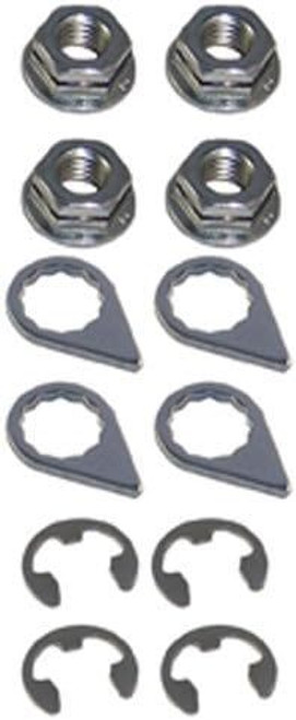 Nut - Locking - 10 mm x 1.50 Thread - Hex Head - Locking Clip - Steel - Nickel Plated - Set of 4