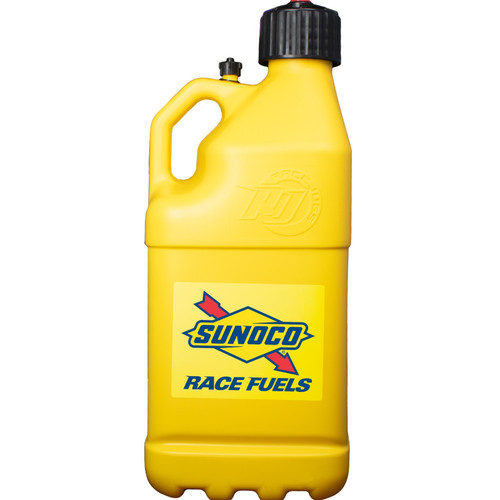 Utility Jug - Motorsports - 5 gal - 9.5 x 9.5 x 23 in Tall - O-Ring Seal Cap - Screw-On Vent - Square - Plastic - Yellow - Each