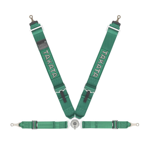Harness - 4-Point - Race - Camlock - Pull Up Adjust - Bolt-In - Individual Harness - Green - Kit