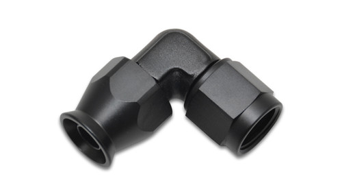 Fitting - Hose End - Tight Radius - 90 Degree - 6 AN PTFE Hose to 6 AN Female - Aluminum - Black Anodized - Each