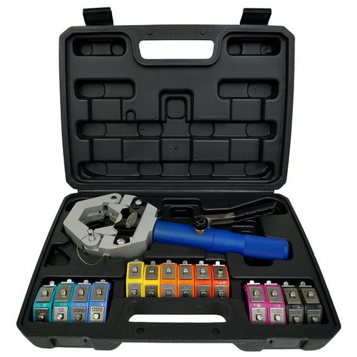 Hose Crimping Tool - Standard / Reduced - Beadlock Type Air Conditioner Hose Fittings - Hydraulic - Aluminum - Kit
