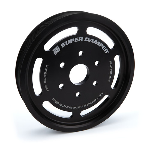 Crankshaft Pulley - Supercharger Drive - Serpentine - 11-Rib - 8.88 in Diameter - Aluminum - Black Anodized - GM GenV LT-Series - Each