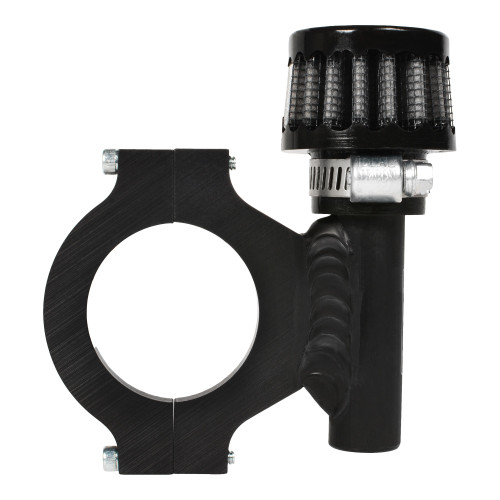 Breather - Clamp-On - Round - 1-3/4 in Tubes - Mount Included - Aluminum - Black Anodized - Each