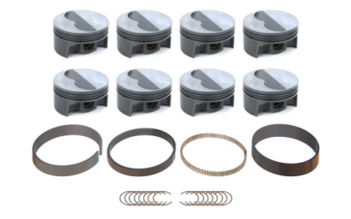Piston and Ring - PowerPak - Forged - 4.350 in Bore - 1.5 x 1.5 x 3.0 mm Ring Groove - Minus 8.1 cc - Big Block Chevy - Kit