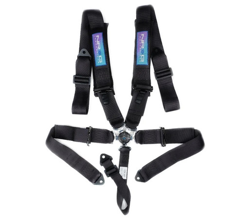Harness - 5 point - Camlock - SFI 16.1 - Bolt-In / Wrap Around - 3 in Straps - Pull Down Adjust - Individual Harness - Black - Kit