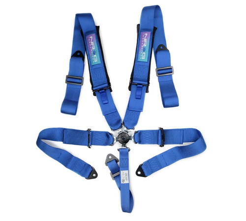 Harness - 5 point - Camlock - SFI 16.1 - Bolt-In / Wrap Around - 3 in Straps - Pull Down Adjust - Individual Harness - Blue - Kit