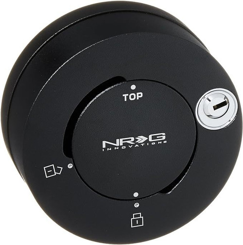 Steering Wheel Quick Release - Steering Hub Lock - Keys Included - Aluminum - Black Powder Coat - Each