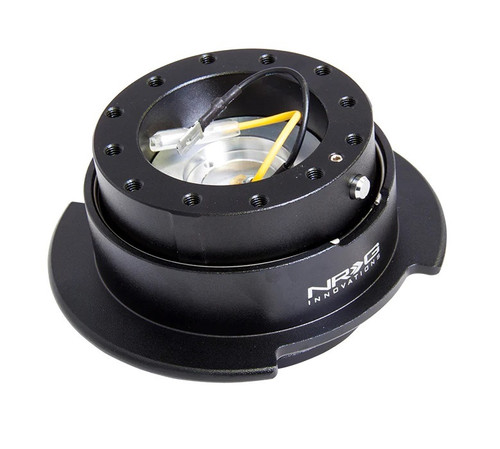 Steering Wheel Quick Release - Gen 2.5 - Bolt-On - SFI 42.1 - Horn Wiring Included - Aluminum - Black Anodized - 6-Bolt Steering Wheel - Each