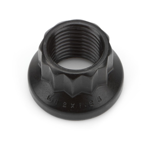 Nut - 12 mm x 1.25 Thread - 14 mm 12 Point Head - Chromoly - Black Oxide - Each