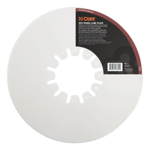 Lube Plate - 10 in Diameter - 3/16 in Thick - Plastic - White - 5th Wheel Hitches - Each