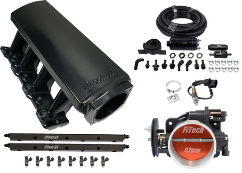 Fuel Injection - Ultimate Tall - Multi Port - 36 lb/hr Injectors - 92 mm Throttle Body - Aluminum - Black Powder Coat - GM LS-Series - Kit
