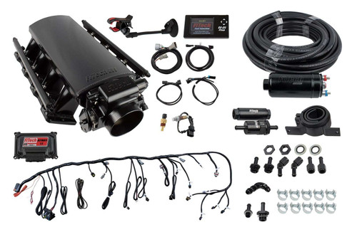 Fuel Injection - Ultimate - Multi Port - 36 lb/hr Injectors - 92 mm Throttle Body - Aluminum - Black Powder Coat - GM LS-Series - Kit Fuel Injection - Ultimate - Multi Port - 36 lb/hr Injectors - 92 mm Throttle Body - Aluminum - Black Powder Coat - GM LS-Series - Kit