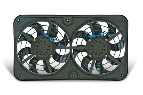 Electric Cooling Fan - X-Treme S-Blade - Dual 12.125 in Fan - Push / Pull - 3000 CFM - 12V - Curved Blade - 26.25 x 15.5 in - 4 in Thick - Controller - Plastic - Kit