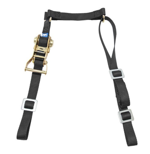 Ratchet Fuel Jug Tie Down - 1 in Wide - 10 ft Long - 2880 lb Capacity - Loop Ends - Nylon Webbing - Black - Each