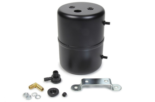 Vacuum Reservoir - Bracket / Check Valve / Hardware Included - Steel - Black Powder Coat - Each