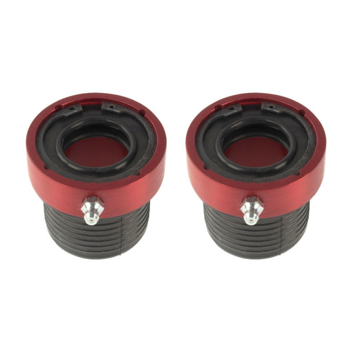 Axle Housing Seal - Outer - Bellows - 1.438 in OD - 0.813 in ID - Greaseable - Rubber / Aluminum - Red Anodized - Dana 30 / 44 - Pair Axle Housing Seal - Outer - Bellows - 1.438 in OD - 0.813 in ID - Greaseable - Rubber / Aluminum - Red Anodized - Dana 30 / 44 - Pair