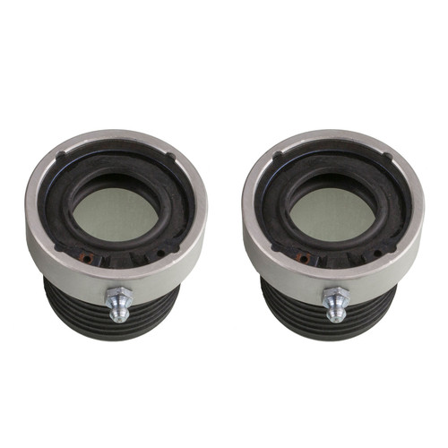 Axle Housing Seal - Outer - Bellows - 1.438 in OD - 0.813 in ID - Greaseable - Rubber / Aluminum - Silver Anodized - Dana 30 / 44 - Pair Axle Housing Seal - Outer - Bellows - 1.438 in OD - 0.813 in ID - Greaseable - Rubber / Aluminum - Silver Anodized - Dana 30 / 44 - Pair