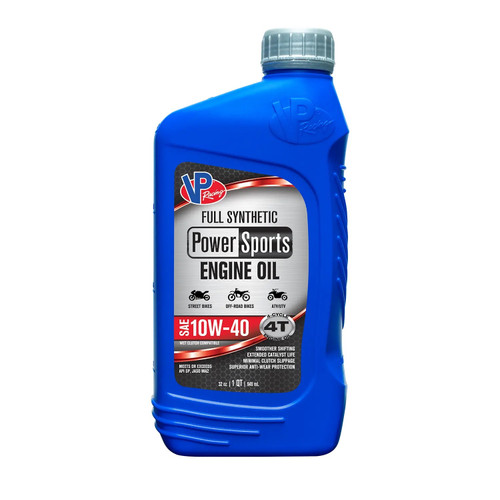 Motor Oil - PowerSports - High Zinc - 4T - 10W40 - Synthetic - 1 qt Bottle - Each