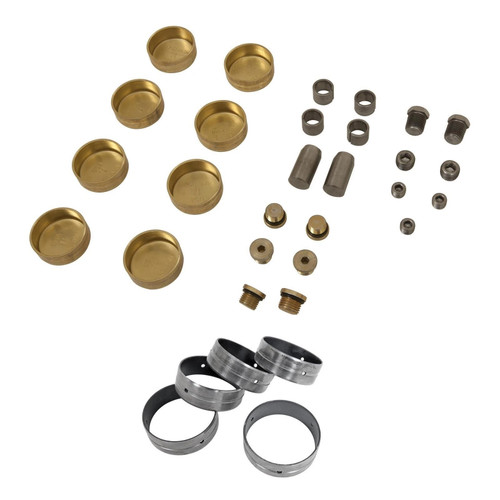 Engine Block Hardware - SHP - Freeze Plugs / Coated Camshaft Bearings / Dowel Pins / Pipe Plugs - Small Block Ford - Kit