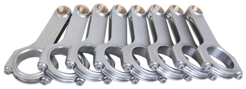 Connecting Rod - H Beam - 5.400 in Long - Bushed - 7/16 in Cap Screws - ARP2000 Bolt - Forged - Steel - Small Block Ford - Set of 8