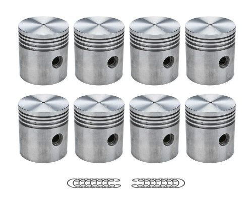 Piston - 3.310 in Bore - 3/32 in x 3/32 in x 5/32 in Ring Grooves - Aluminum - Chrysler Straight-8 1931-54 - Set of 8
