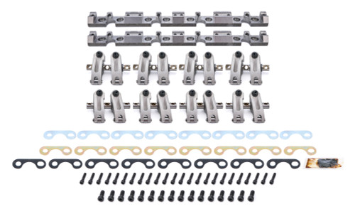 Rocker Arm - Pro Series - Shaft Mount - 1.6 / 1.5 Ratio - Full Roller - Aluminum - Natural - Dart 23 Degree Heads - Small Block Chevy - Set of 16