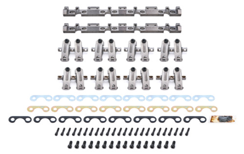Rocker Arm - Pro Series - Shaft Mount - 1.6 / 1.6 Ratio - Full Roller - Aluminum - Natural - Dart 23 Degree Heads - Small Block Chevy - Set of 16