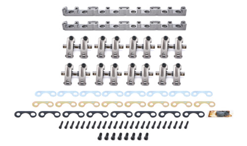 Rocker Arm - Pro Series - Shaft Mount - 1.6 / 1.6 Ratio - Full Roller - Aluminum - Natural - Trick Flow High Port Heads - Small Block Ford - Set of 16