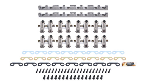 Rocker Arm - Pro Series - Shaft Mount - 1.7 / 1.7 Ratio - Full Roller - Aluminum - Natural - Trick Flow High Port Heads - Small Block Ford - Set of 16
