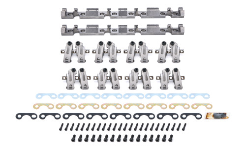 Rocker Arm - Pro Series - Shaft Mount - 1.6 / 1.6 Ratio - Full Roller - Aluminum - Natural - Dart 15 / 18 Degree Heads - Small Block Chevy - Set of 16