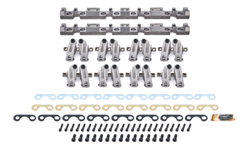 Rocker Arm - Pro Series - Shaft Mount - 1.6 / 1.6 Ratio - Full Roller - Aluminum - Natural - Brodix 18C Heads - Small Block Chevy - Set of 16