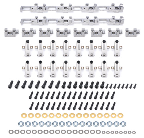 Rocker Arm - Pro Series - Shaft Mount - 1.7 / 1.7 Ratio - Full Roller - Aluminum - Natural - Edelbrock RPM XT / Dart 24 Degree Pro 1 Heads - Big Block Chevy - Set of 16