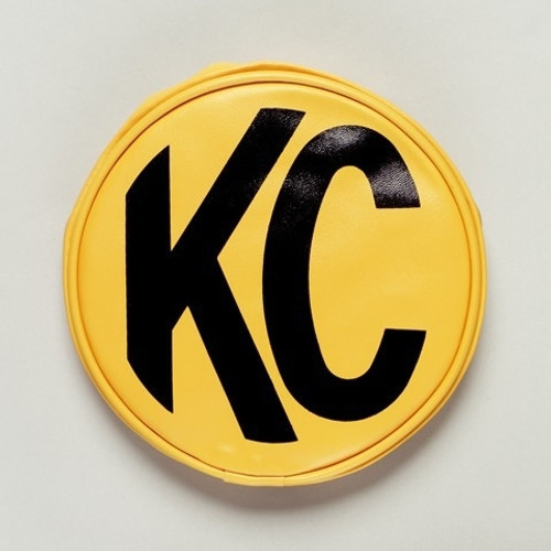 Light Cover - Black KC Logo - Vinyl - Yellow - 6 in KC Lights - Pair Light Cover - Black KC Logo - Vinyl - Yellow - 6 in KC Lights - Pair