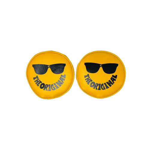 Light Cover - Black The Original Sunglasses Smiley Logo - Vinyl - Yellow - 6 in KC Lights - Pair